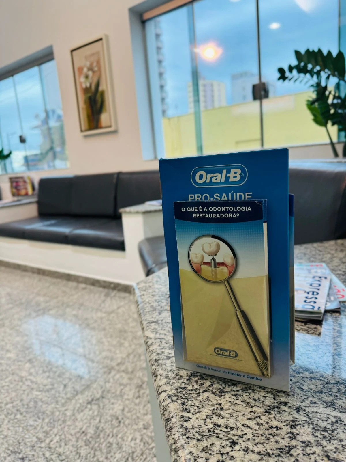 Balcão de recepção da Clínica Fonseca